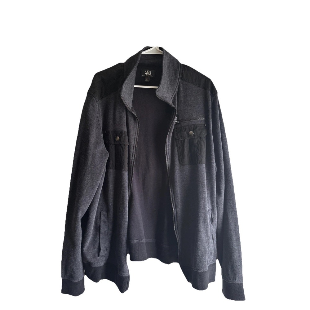 Rock Republic Men's Zip Jacket 2XL Black/Blue